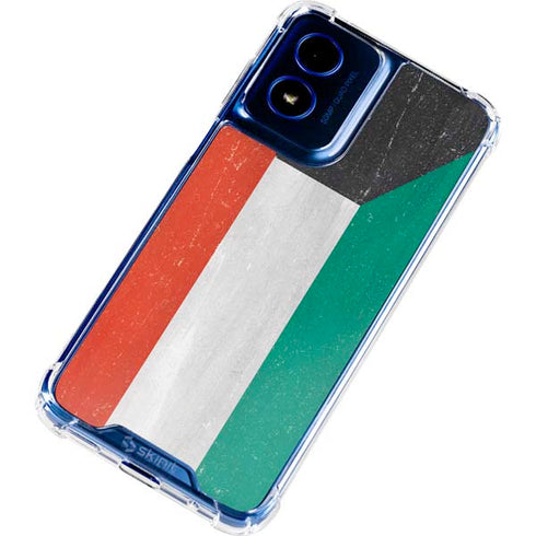 Kuwait Flag Distressed Moto G Play 4G (2024) Clear Case